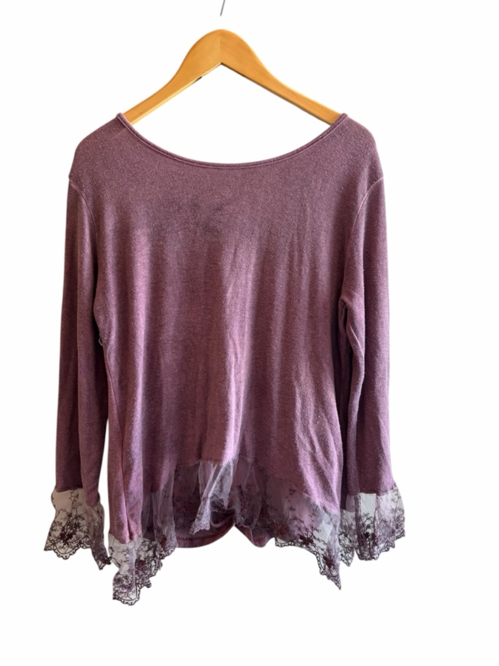 VIA TOSCANA Made In Italy Purple Whimsygoth Lace Blouse